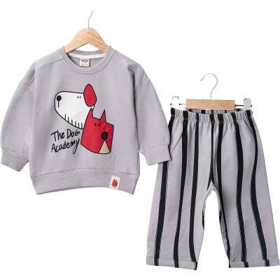 THE DOG BASKILI ETİKETLİ İKİLİ TAKIM 12 Ay,2Y,3Y,4Y Erkek
