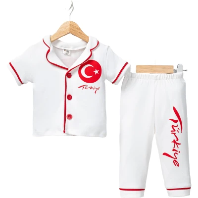 TÜRKİYE KISA KOLLU PİJAMA TAKIM  9 Ay,12 Ay,18 Ay,2Y Uni