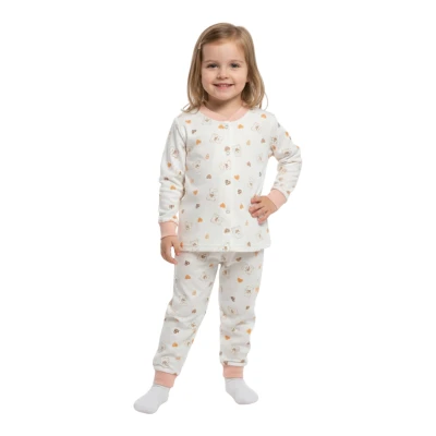 TURUNCU KALP ÇITÇITLI PİJAMA 3Y,4Y,5Y,6Y Kız