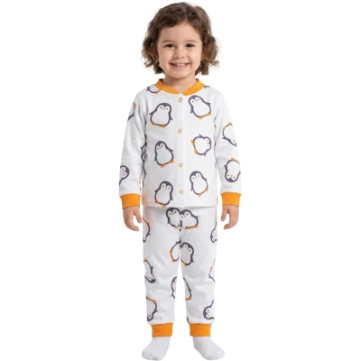 TURUNCU PENGUEN ÇITÇITLI PİJAMA 3Y,4Y,5Y,6Y Uni