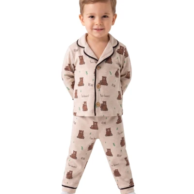 TWİG BEAR UZUN KOLLU PİJAMA TAKIM  9 Ay,12 Ay,18 Ay,2Y Erkek