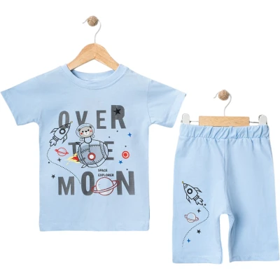 UZAY OVER MOON BASKILI İKİLİ ERKEK TAKIM 2Y,3Y,4Y,5Y,6Y Erkek