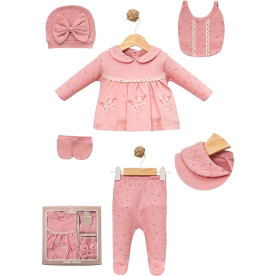 WAFFLE BEBE YAKALI 5 Lİ 1 Ay,2 Ay,3 Ay Kız