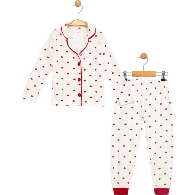 YAKALI KALPLİ PIJAMA TAKIM  4Y,5Y,6Y Kız