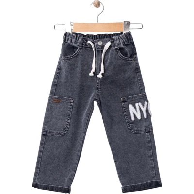 YAN CEPLİ KOT PANTOLON  2Y,3Y,4Y,5Y Erkek