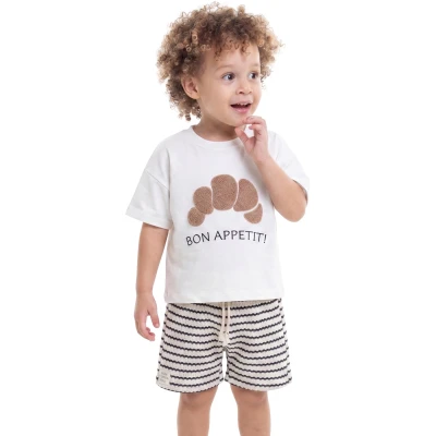 YAZLIK KRUVASAN SÜZİNE NAKIŞLI ŞORTLU TAKIM 12 Ay,2Y,3Y,4Y Erkek