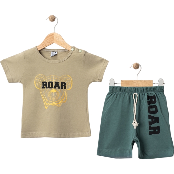 YAZLIK ROAR BASKILI ARMALI ŞORTLU TAKIM 6 Ay,9 Ay,12 Ay,18 Ay Erkek