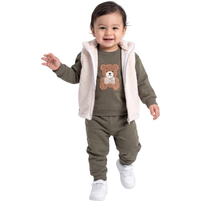 YELEKLİ ARMALI 3 LÜ ERKEK TAKIM 9 Ay,12 Ay,18 Ay,2Y Erkek