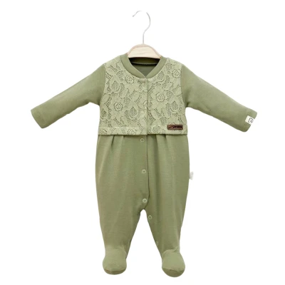 YEŞİL DANTEL BEBE TULUM 3 Ay,6 Ay,9 Ay Kız