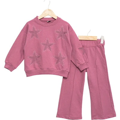 YILDIZ NAKIŞLI TAŞLI 2 İP KIZ TAKIM 2Y,3Y,4Y,5Y Kız
