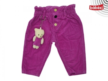 KADİFE BELİ BÜZGÜLÜ AYICIKLI PANTOLON 6 Ay,12 Ay,18 Ay,2Y Kız