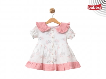 4 Yaş Çiçekli Müslin Elbise 4Y,3Y,2Y,12 Ay Kız