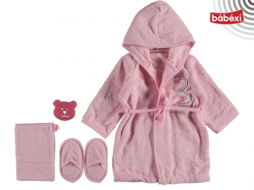 Babydo 1049 4lü Bornoz Set Kalpli Kuğu  Kız