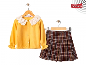 Korsajli Pileli Etek Bluz Takim 5Y,6Y,7Y,8Y Kız