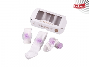 3 Lü Koz Patik Set Renkli Papatya 3 Ay Kız