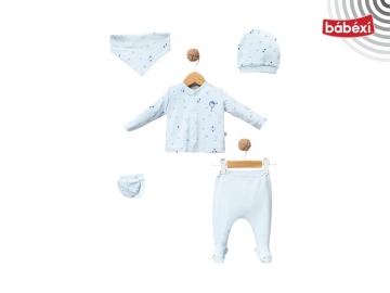 Balon Baskı Unisex 5li Hastane Çıkış Seti 1 Ay,3 Ay Uni