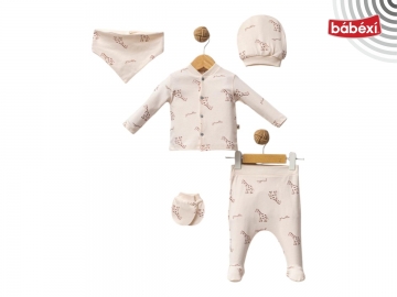Zürafa Baskı Bebek 5’li Set 1 Ay,3 Ay Uni