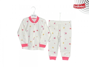 24 Ay Çıtçıtlı Pijama Pembe Çiçek 6 Ay,12 Ay,18 Ay,2Y Kız