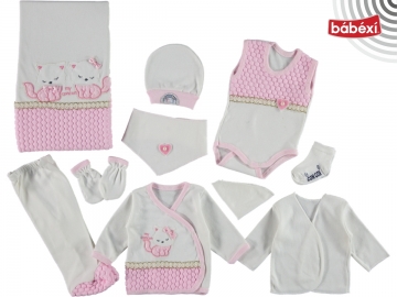 Sevimli Kedi Baskılı 10’Lu Zıbın Set Uni