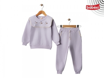 İki İp Müslin Yakalı Dantelli Kız Takım 3Y,4Y,5Y,6Y Kız